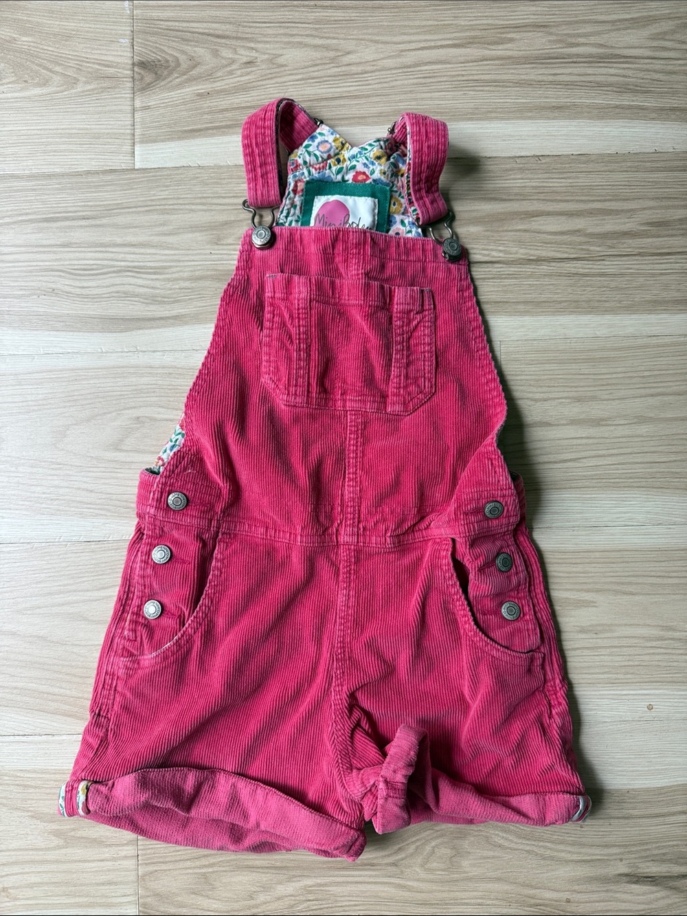 Mini Boden Pink Corduroy Short Overalls